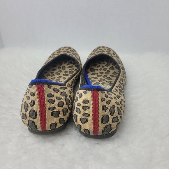 Rothy's The Flat Leopard Animal Print Knit Fabric Slip On Womens Shoes Size 8 - Picture 4 of 9